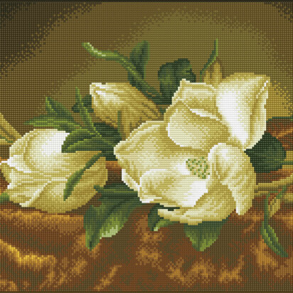 Diamond Dotz Magnolias on Gold Velvet Diamond Painting Kit