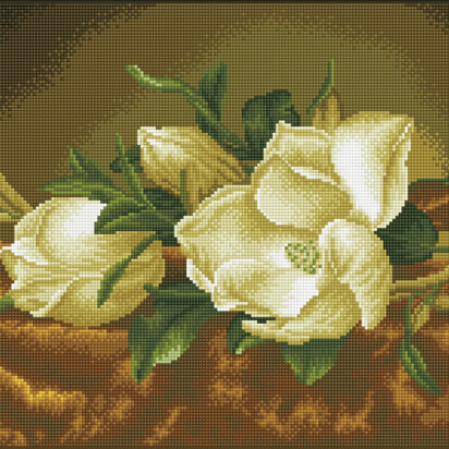 Diamond Dotz Diamond Painting Set Magnolien auf Goldsamt