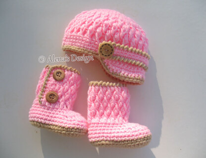 Two-Button Baby Booties Set