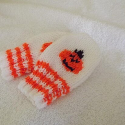 Pumpkin Mittens - knitting pattern