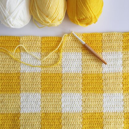 Yellow best sale gingham blanket