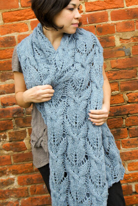 Cabled & Lace Muffler in Imperial Yarn Native Twist - F02 (Downloadable PDF)