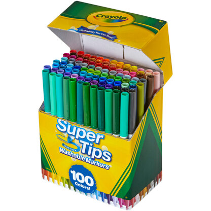 Crayola Super Tips Washable Markers - Assorted Colors 100/Pkg