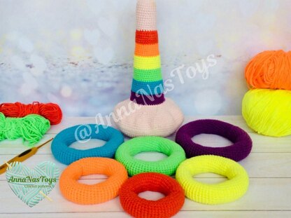 Rainbow stacking rings