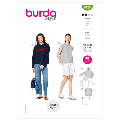 Burda Style Misses' Hoodie, Sweatshirt B6128 - Paper Pattern, Size 8-18