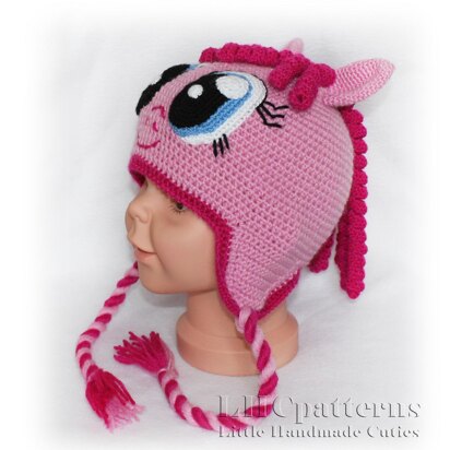 Pinkie Pie Pony Earflup Hat Crochet Pattern