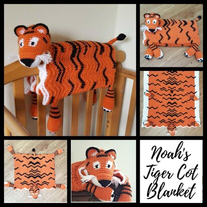 Noah's Tiger cot blanket