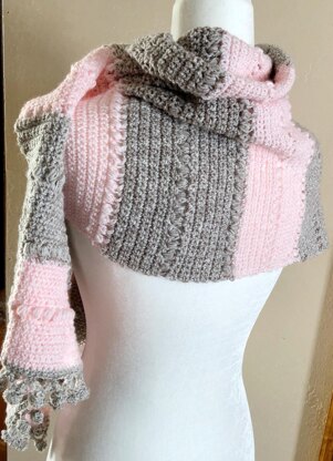 Bubbly Bobbles Crochet Rectangle Shawl Pattern PDF