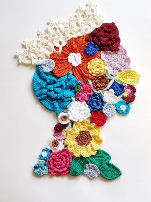 Queen Floral applique crochet pattern