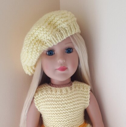 Lemon Beret for Doll