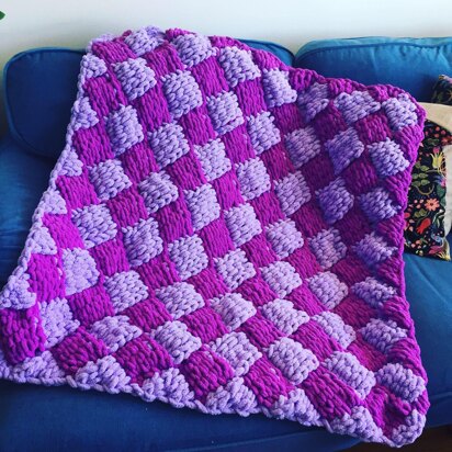 Entrelac Basket Weave Blanket - knitting pattern