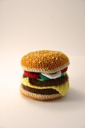 Hamburger Crochet Pattern, Hamburger Amigurumi, Cheeseburger Crochet Pattern, Cheeseburger Amigurumi