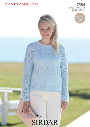 Woman's Sweater in Sirdar Cotton DK - 7354 - Downloadable PDF