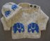 Aran Baby Elephant Sweater and Hat