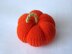 Young Witch doll and Pumpkin knitted flat