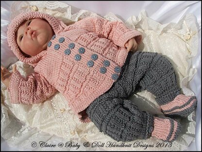 Hooded Jacket Set 16-22” doll/0-3m baby