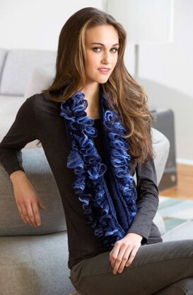 Infinite Ruffle Scarf in Red Heart Soft Solids - LW3499