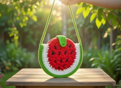 Watermelon Crochet Bag Pattern PDF + Video Tutorial
