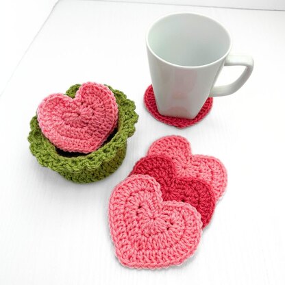 Rose Flower Coaster Set