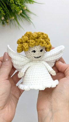 Christmas angel ornament, Crochet angel pattern, angel anigurumi pattern