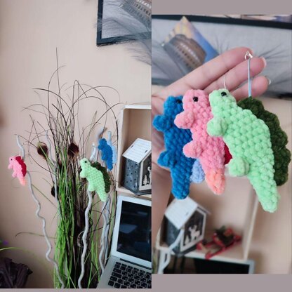 Crochet Pattern Dinosaur Amigurumi Keychain