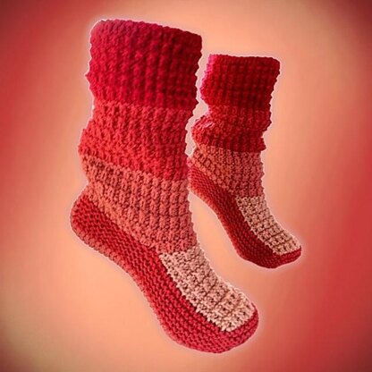 Textured Adult Bootie Slippers