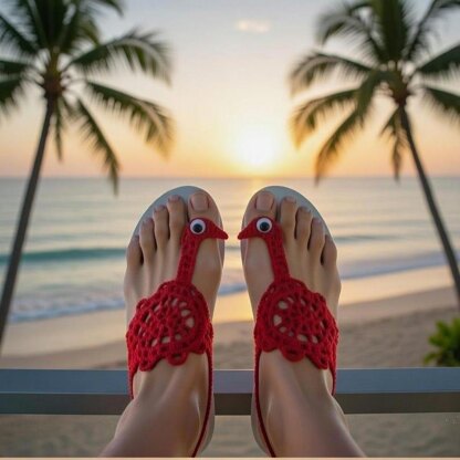 Crochet Goose Barefoot Sandal Pdf + Video Tutorials