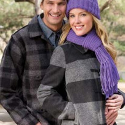 Ribbed Hat and Scarf in Red Heart With Love Solids - 928.0688