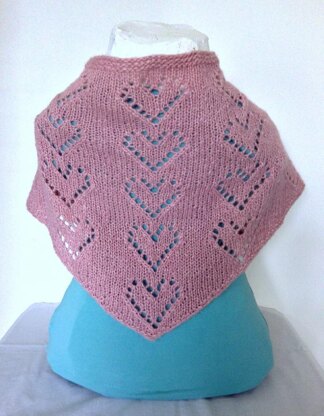 Alpaca Lace Hearts Triangle Scarf