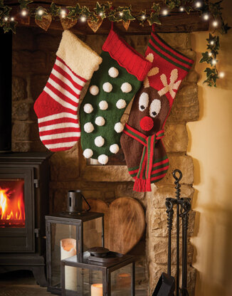 Reindeer Christmas Stocking in Sirdar Country Classic DK - 10652 - Downloadable PDF