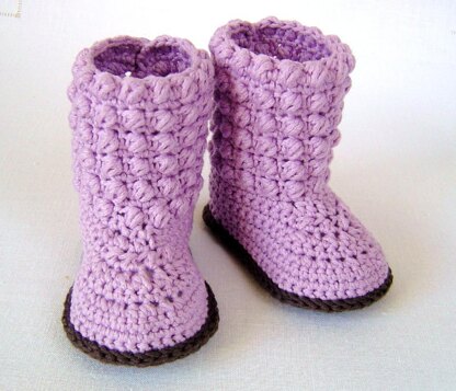 Bubble Stitch Baby Booties