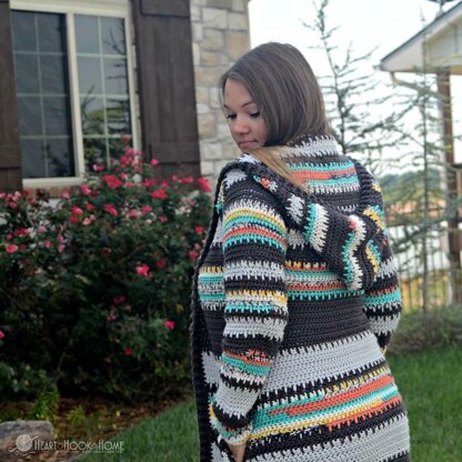 Hooded Crocheted Cardigan