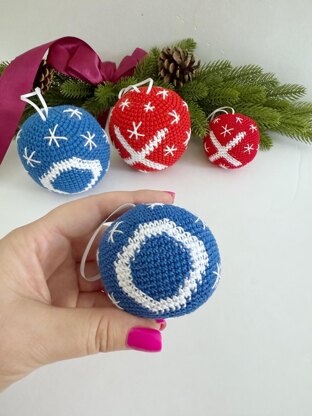 Red X Blue O Christmas ball ornament
