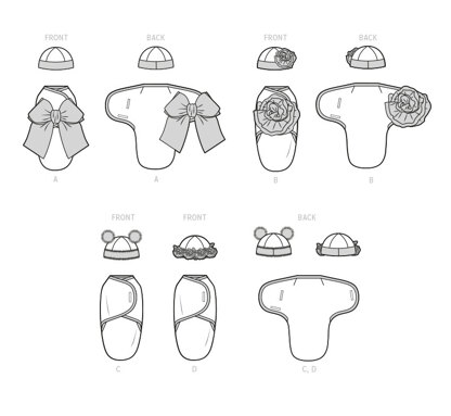Simplicity Babies' Buntings and Hats S9591 - Paper Pattern, Size XXS-XS-S-M