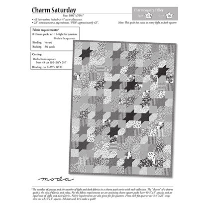 Moda Fabrics Charm Saturday Quilt - Downloadable PDF