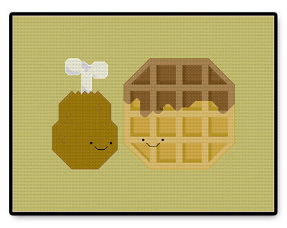 Chicken and Waffle Kawaii - PDF Cross Stitch Pattern