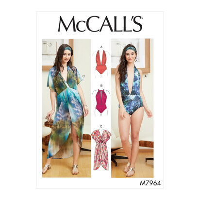 McCall's Misses' Swimsuit and Cover-Up M7964 - Sewing Pattern