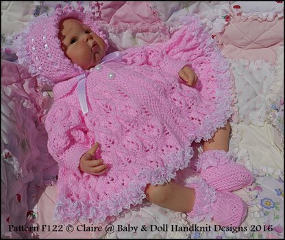 Leaf and Bud Matinee Set 16-22” doll (preemie-3m+ baby)