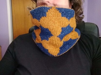 Double Knit Quatrefoil Cowl