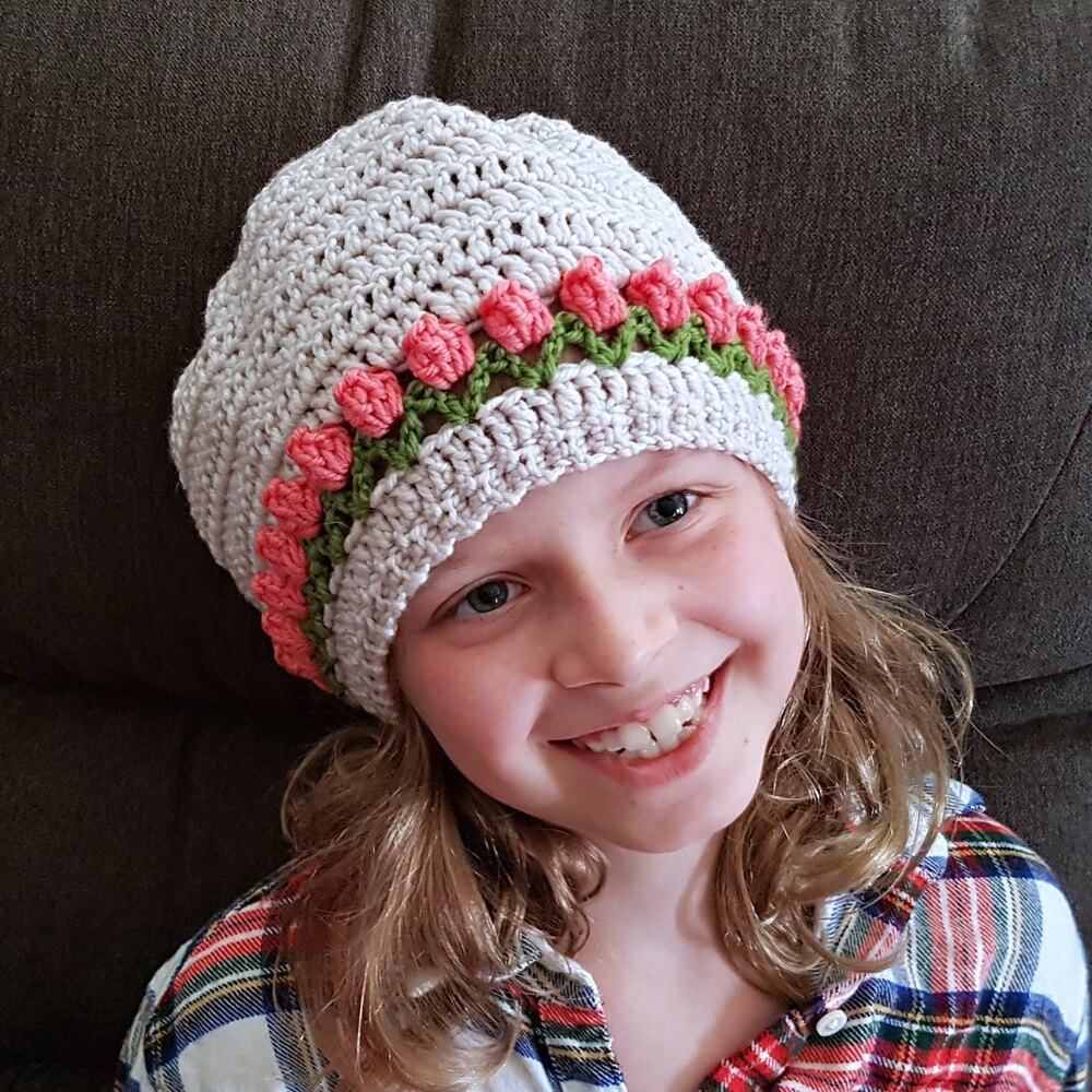 Tulip Stitch Hat Crochet pattern by Rhondda (Oombawka Design, Ltd