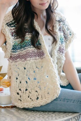 Beachy Cardi in Knit Collage Spun Cloud - Downloadable PDF