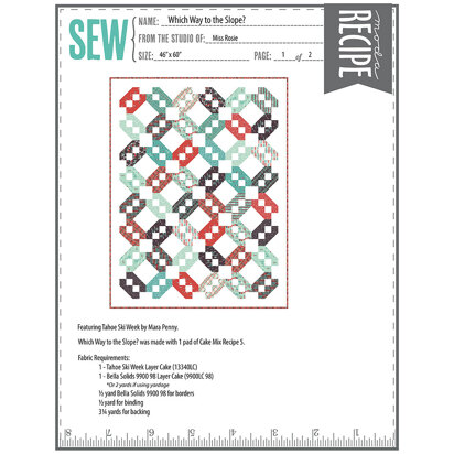Moda Fabrics Which Way to the Slope? Quilt - Downloadable PDF