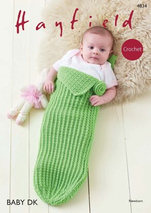 Baby Girl Pod Playsuit in Hayfield Baby DK - 4834 - Downloadable PDF