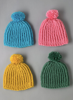 Happy Hat - Free Knitting Pattern for Women in Paintbox Yarns Simply Super Chunky by Paintbox Yarns