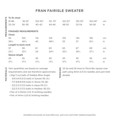 Fran Fairisle Sweater - Jumper Knitting Pattern for Women in Debbie Bliss