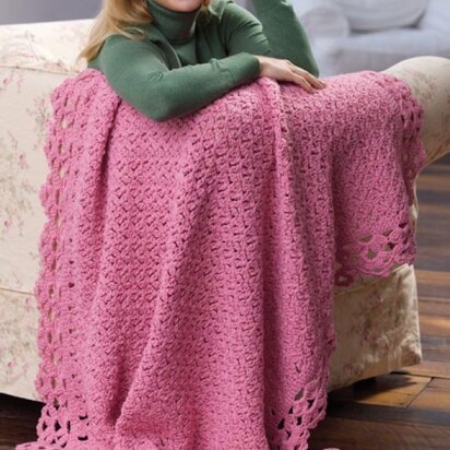 Blushing Rose Throw in Red Heart Super Saver Economy Solids - WR2019