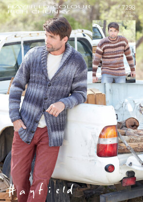 Cardigan and Sweater in Hayfield Colour Rich Chunky - 7298 - Downloadable PDF