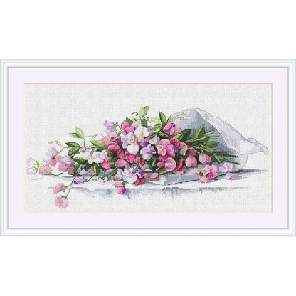 Merejka Sweet Pea Cross Stitch Kit - 39cm x 20cm