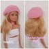 Pink beret and crossbody bag for doll