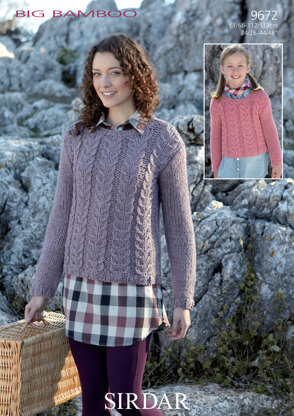 Cable Knit Sweater in Sirdar Big Bamboo